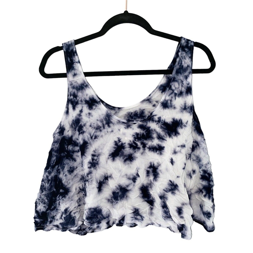 Aritzia TNA Crop Tank Top - Sz XXS, Tie Dye, Blue, Swing, Loose